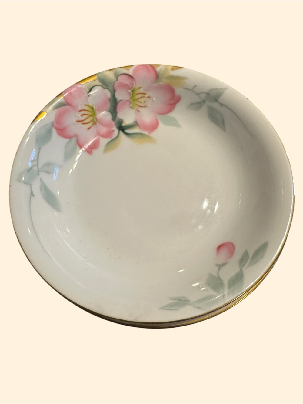 Vintage Noritake Pink Floral Gold Trim Bowls Set of 6 Japan
